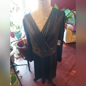 Elegant Black Metallic Lane Bryant Black Formal Dress 18